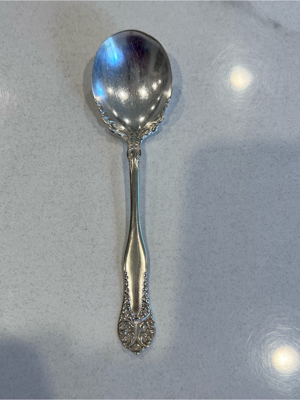 Vintage 1905 Oneida WR Keystone Rogers Leonora Sugar Spoon
